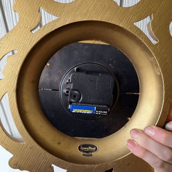 Vintage Syroco Ornate Wall Clock Gold Leaf Baroque Rococo Hollywood Regency - Picture 6 of 11